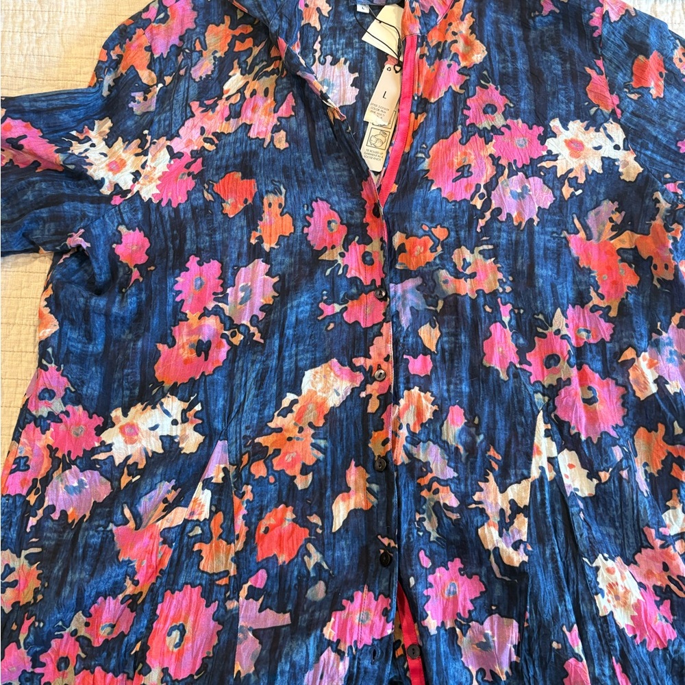 NIC+ZOE Multicolor Abstract Blouse